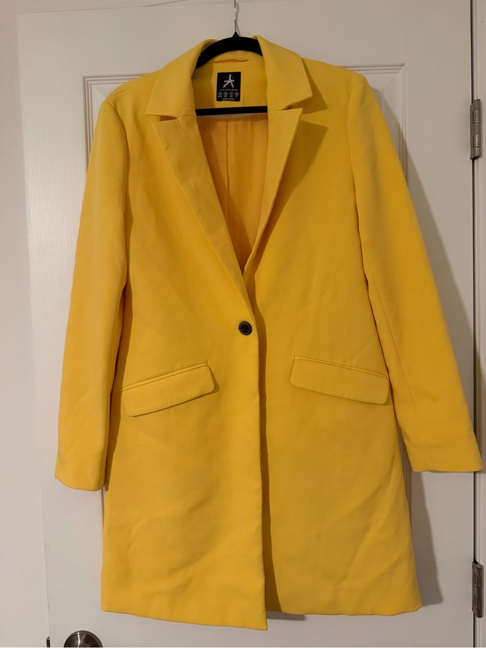 Atmosphere Bright Yellow Single-Button Long Blazer